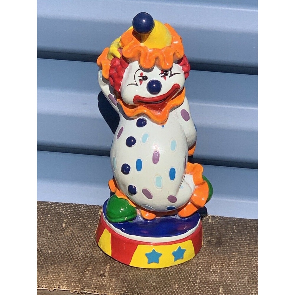 Vintage Clown Piggy Bank Collectible Colorful Display Decor Strange GRUNGE - Picture 8 of 11